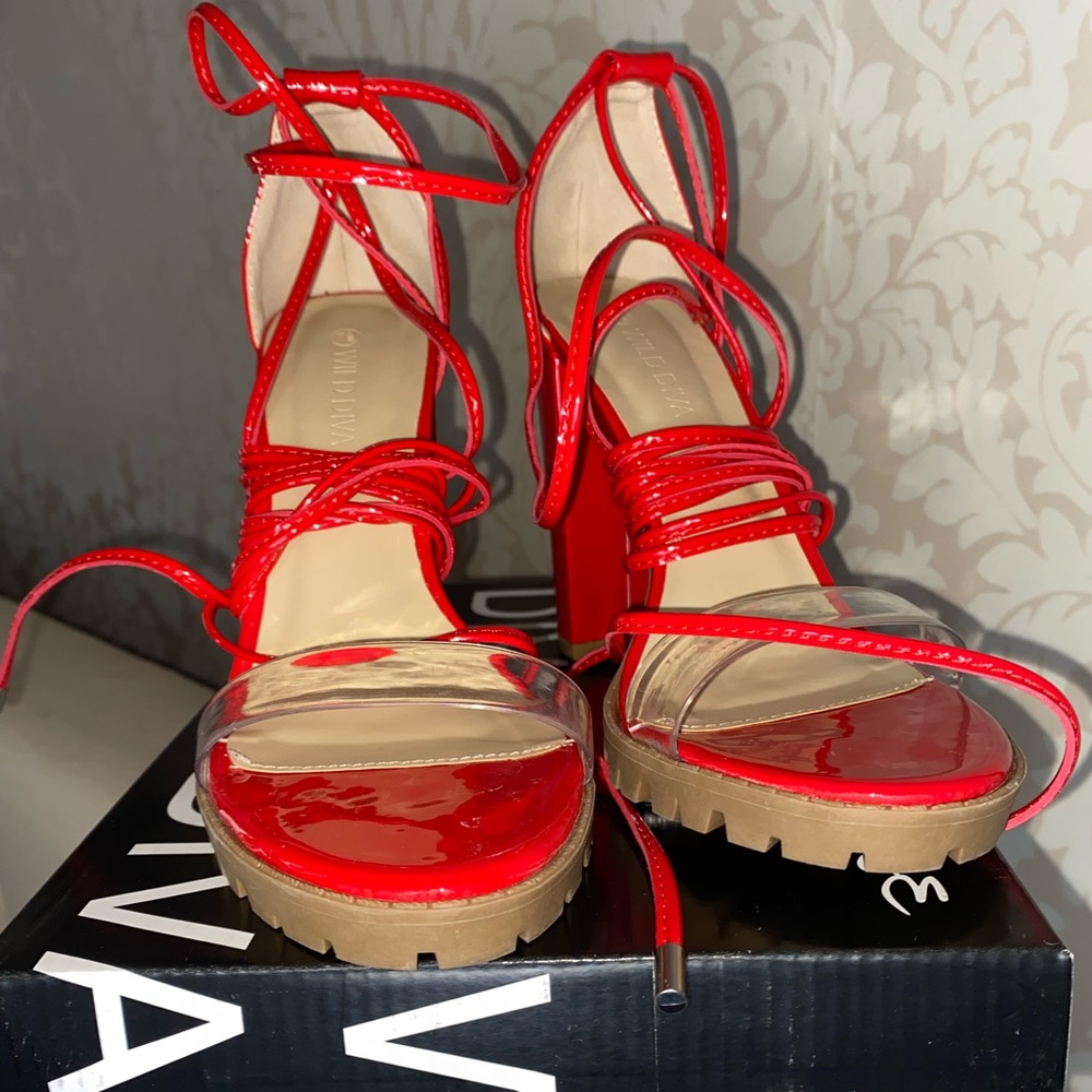 Lace up Red Heels